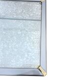 1970s living room table, brushed aluminium and gold metal, bevelled glass.