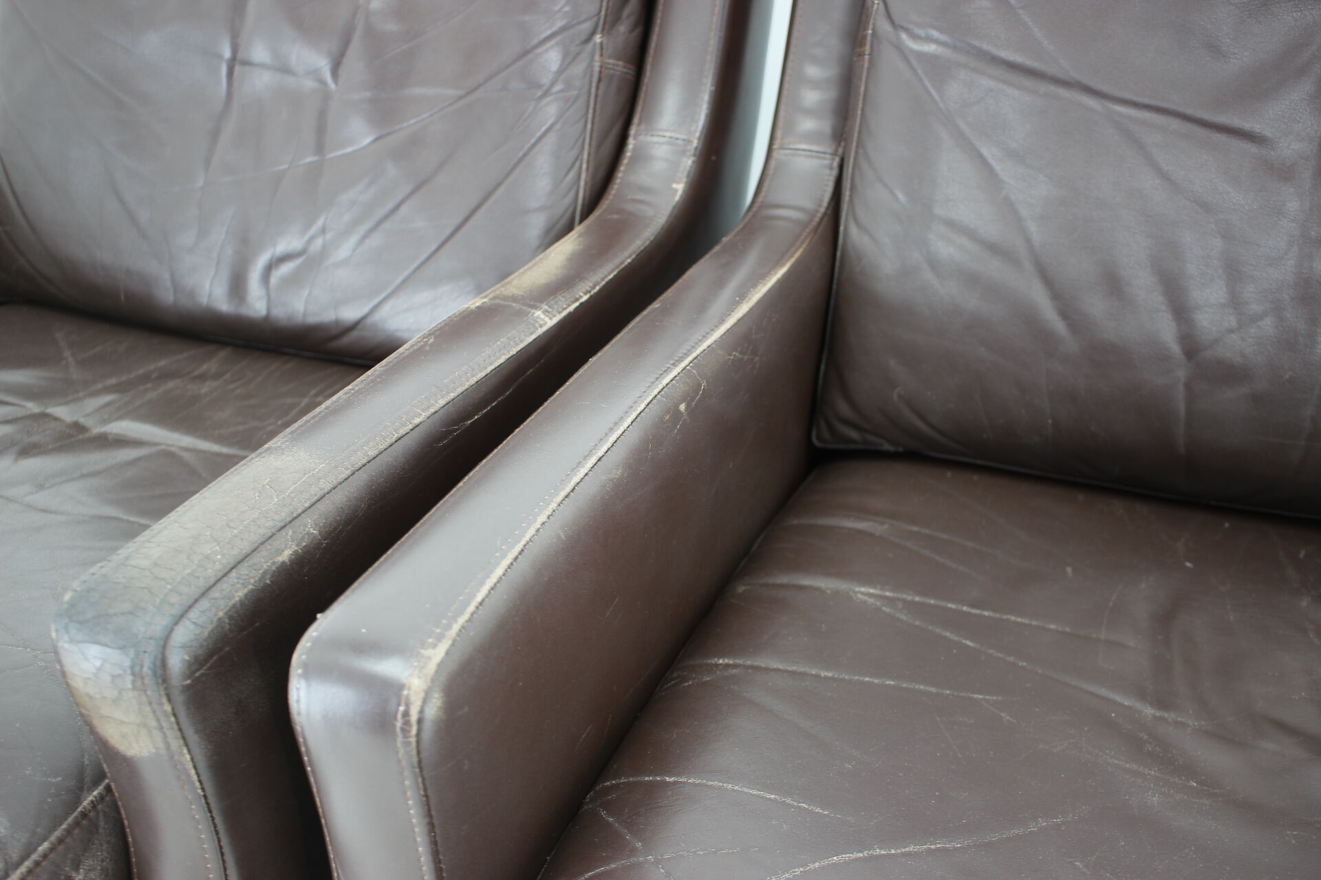 1970s pair of leather armchairs,denmark