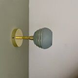 Vintage tuliepe wall light in blue and gold granite glass