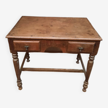 Rustic desk table with 2 drawers