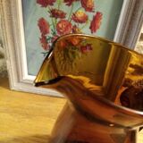 Amber bubble glass carafe