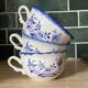 3 Sarreguemines earthenware lunches, Lancaster decor.