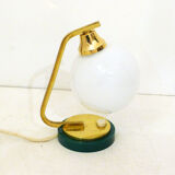 Golden lamp & opal globe