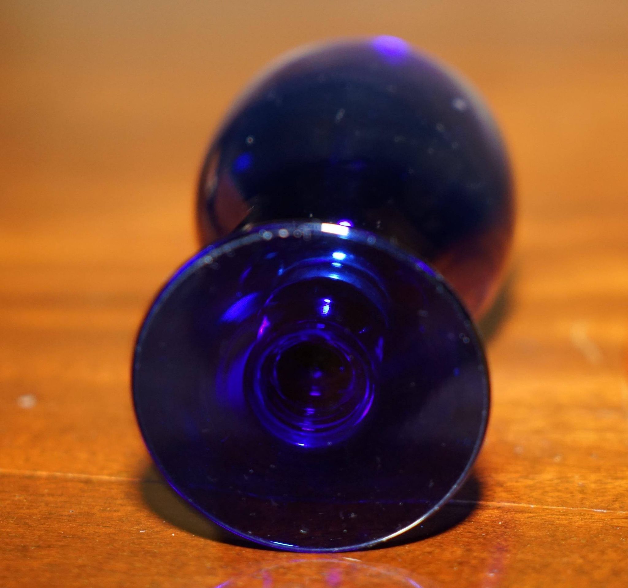 Sherry Carafe and Antique Bristol Blue Glasses