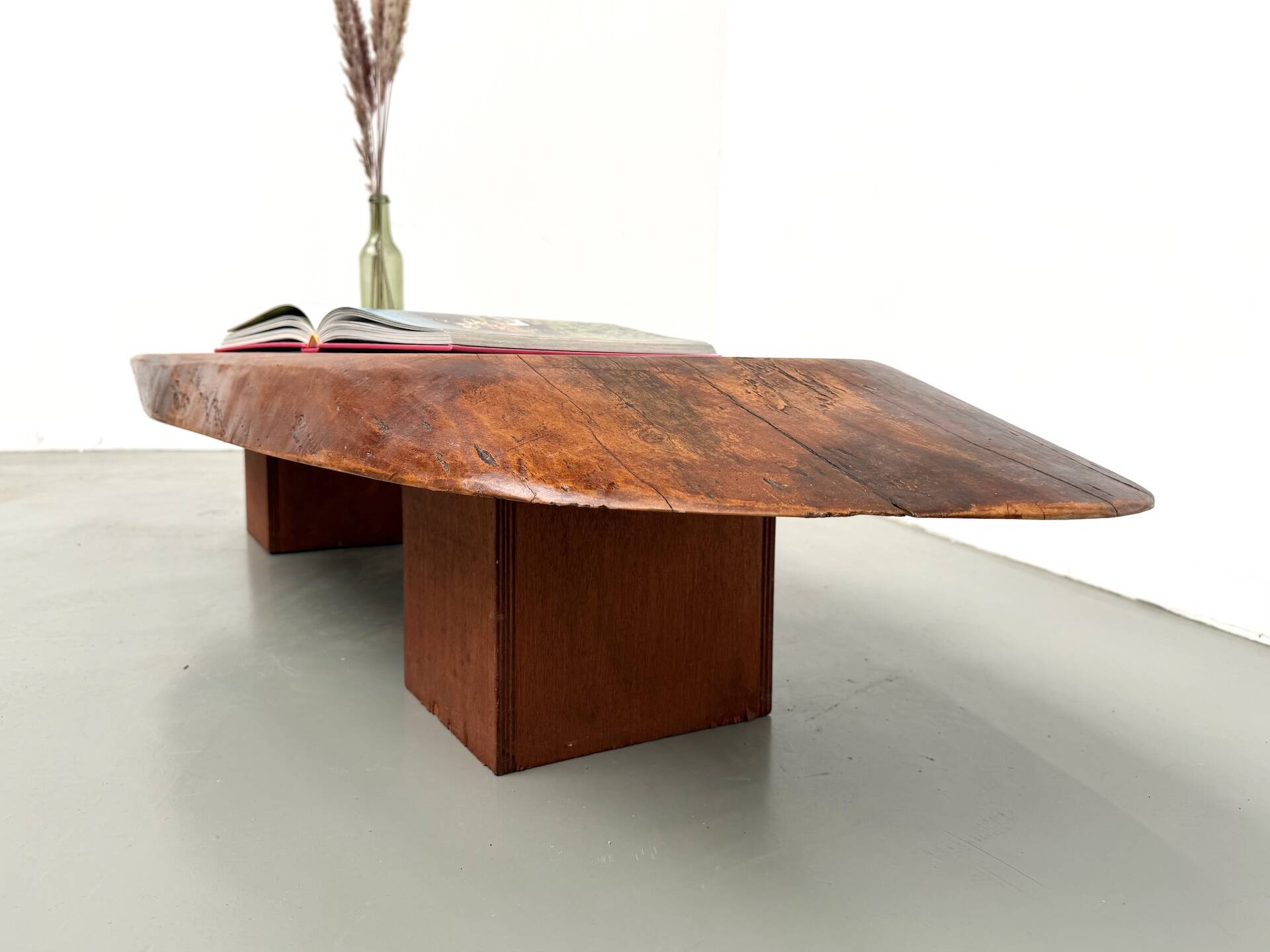 Organic Coffee Table "Slab" in Solid Exotic Wood