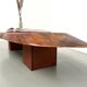 Organic Coffee Table "Slab" in Solid Exotic Wood