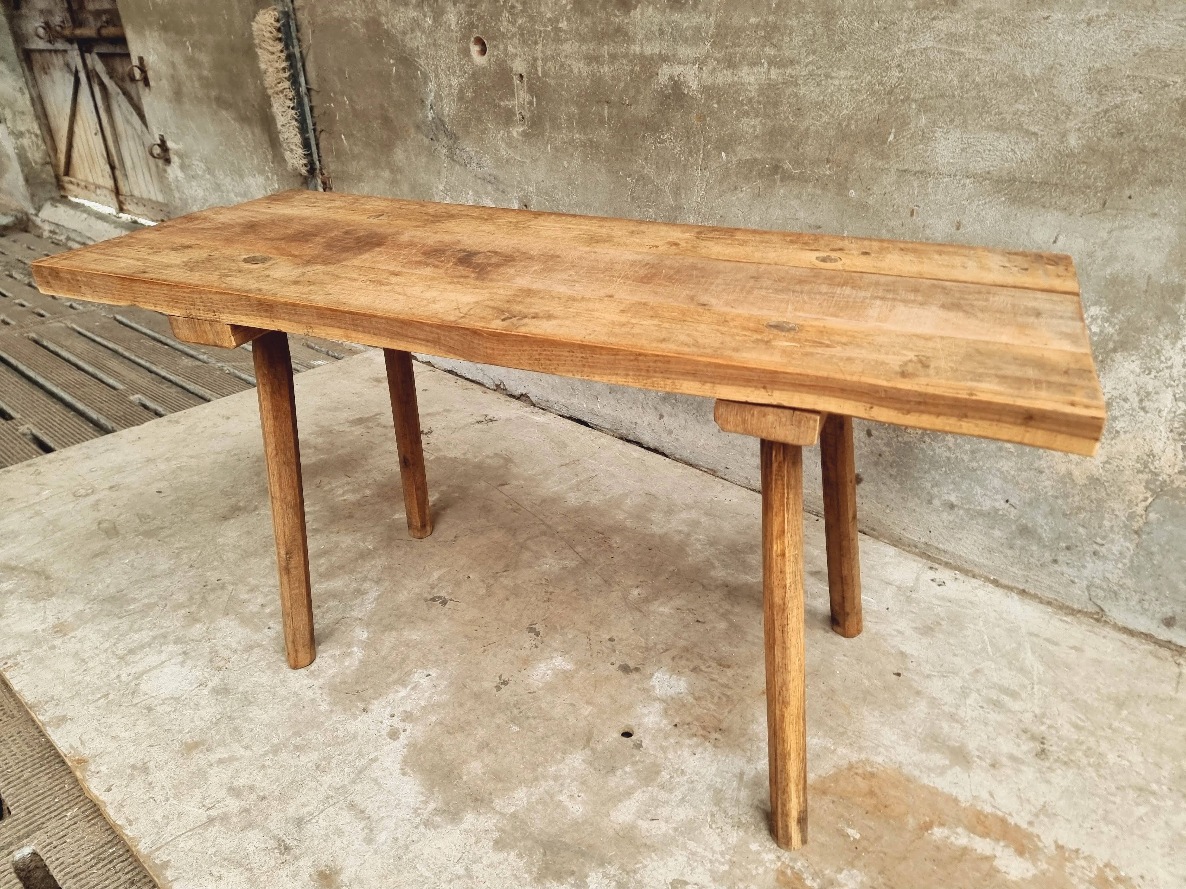Antique butcher's table, work table, dining table, side table, oak