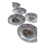 6 dessert plates "scènes galantes"
