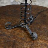 Brutalist wrought iron spring lamp base