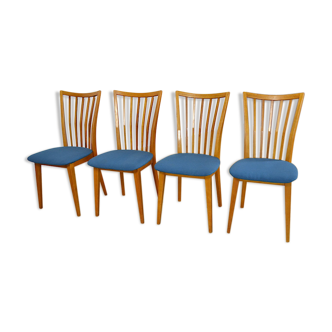 4 chairs in beech blond design twentieth vintage 1950