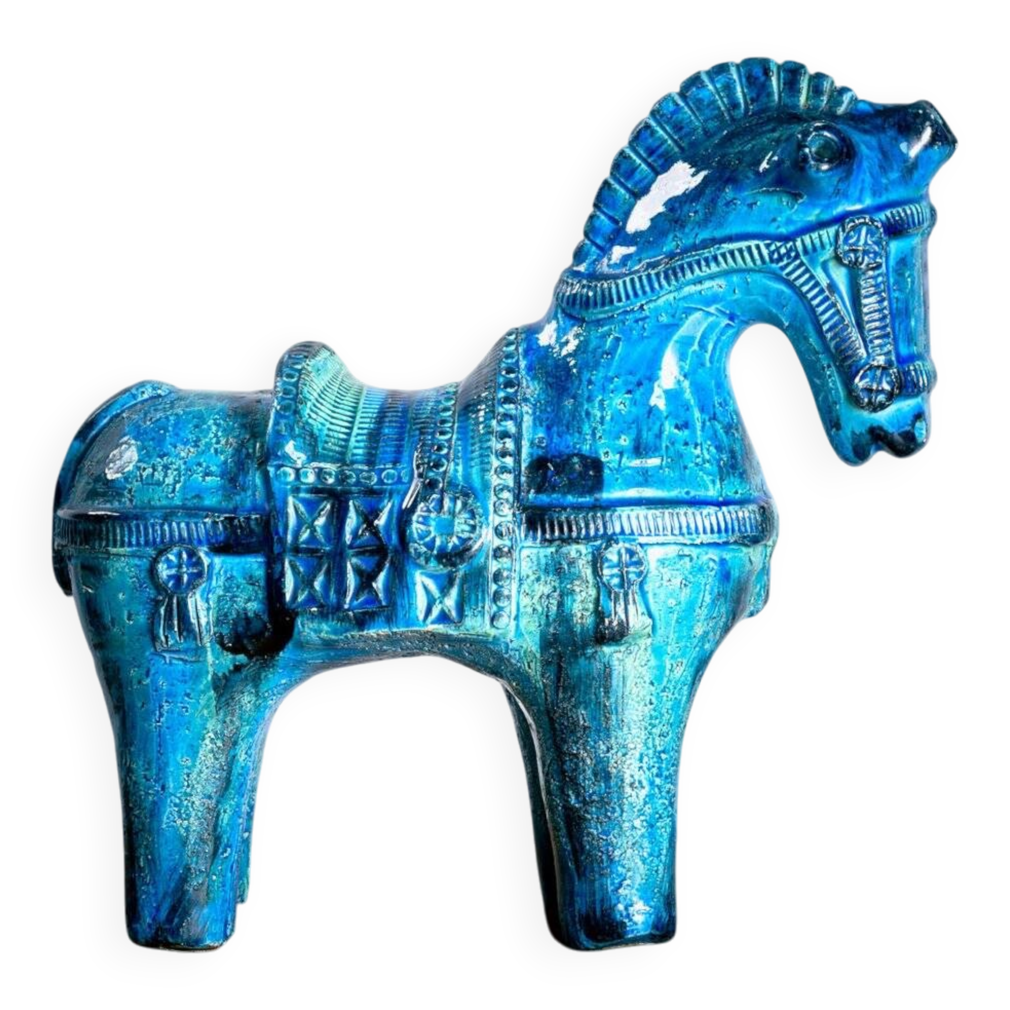 Rimini Blu horse sculpture by Aldo Londi for Bitossi, Italy, 1970s