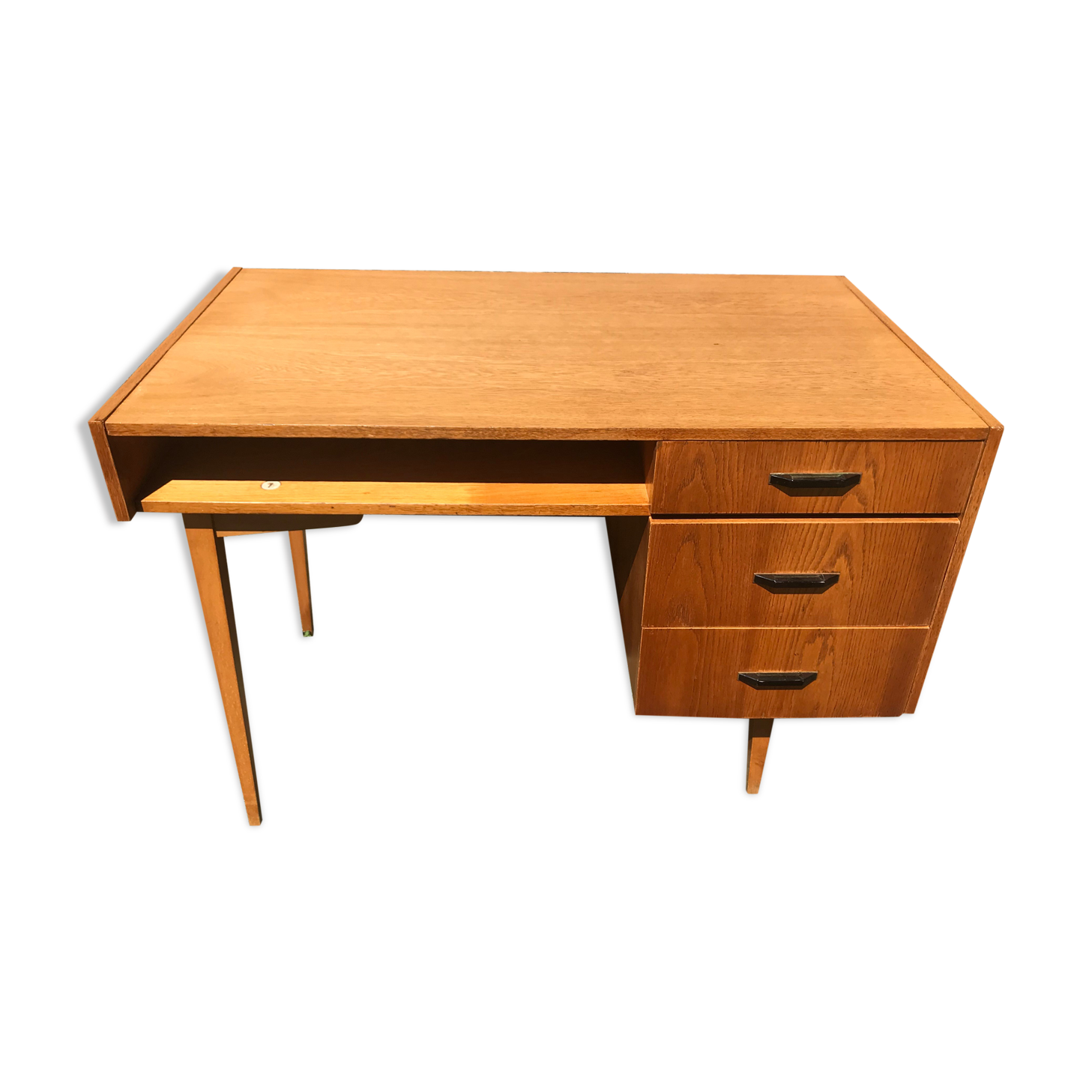 Bureau vintage chêne 1950 rénové