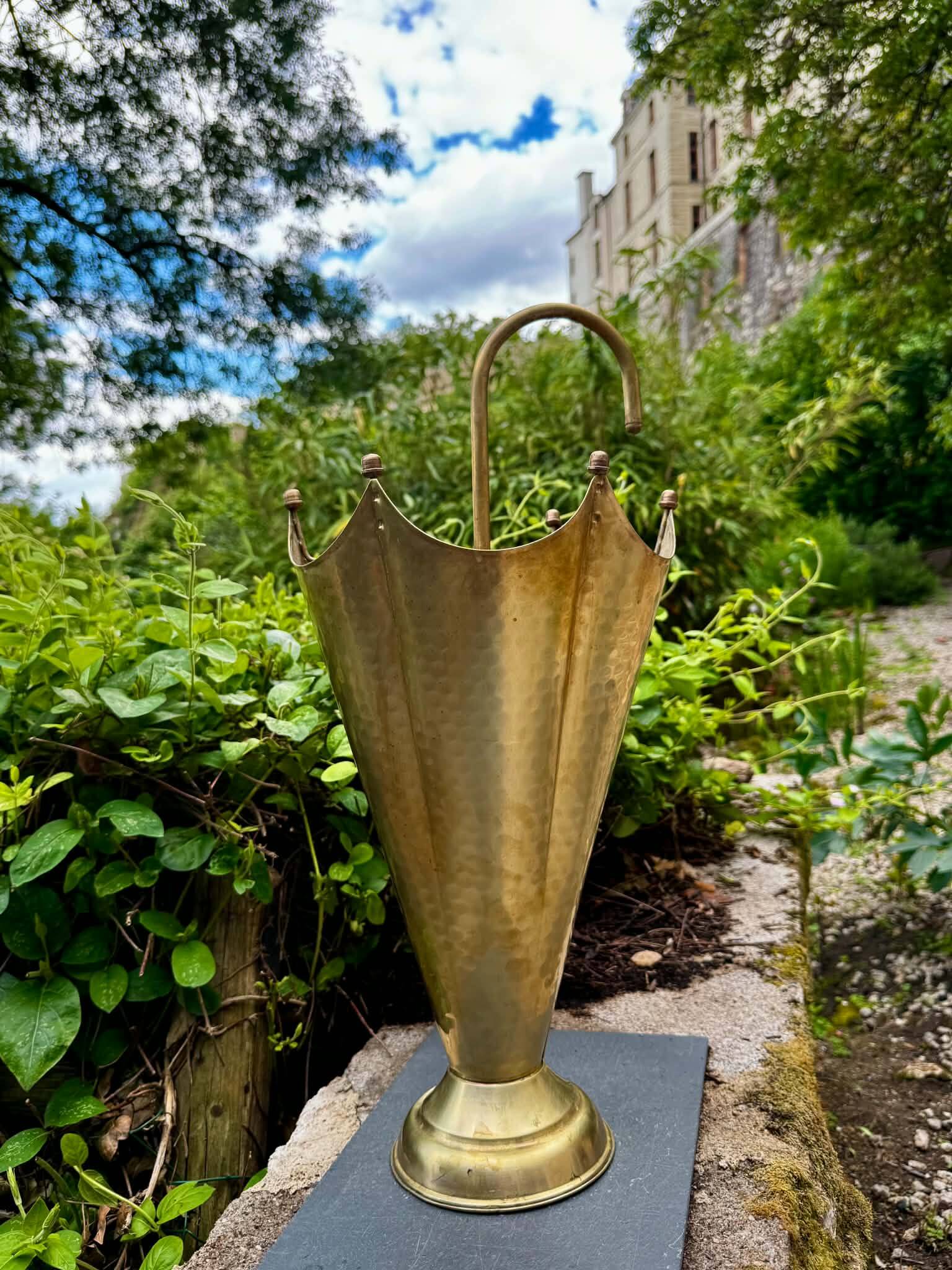 Vintage 1960s brass umbrella stand
