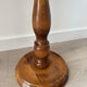 Small vintage wooden side table | Round accent table | Turned leg
