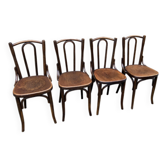 4 chaises bistrot bois courbé Fischel Thonet Nr 56