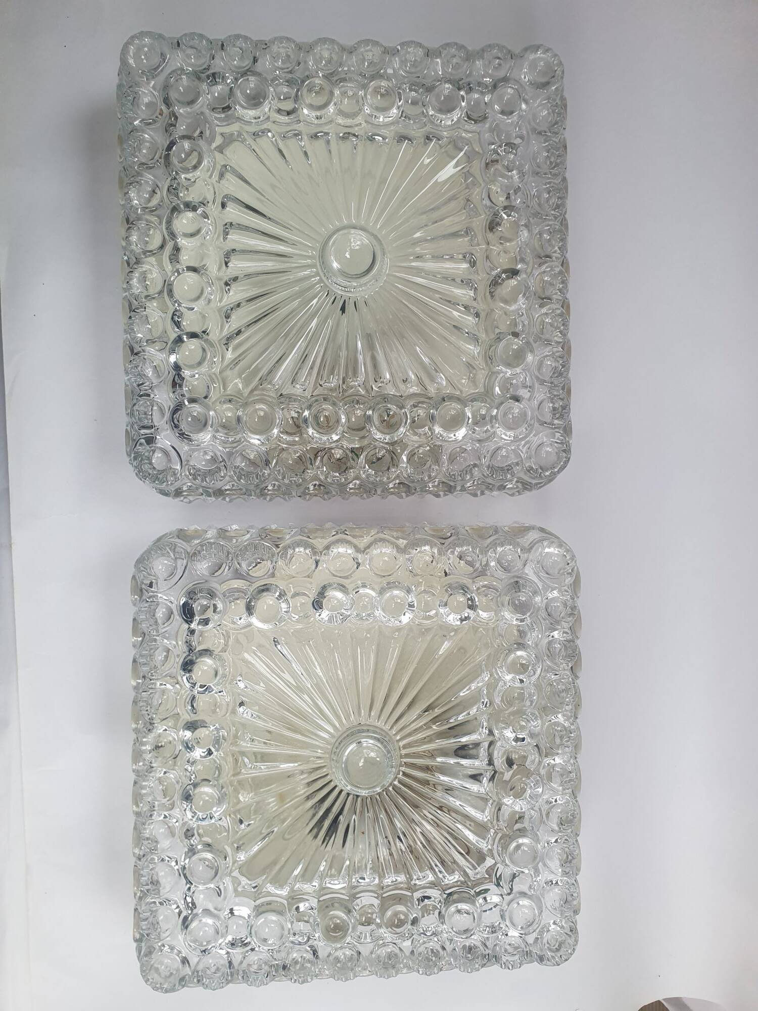 Pair of vintage 70s ceiling or wall lights