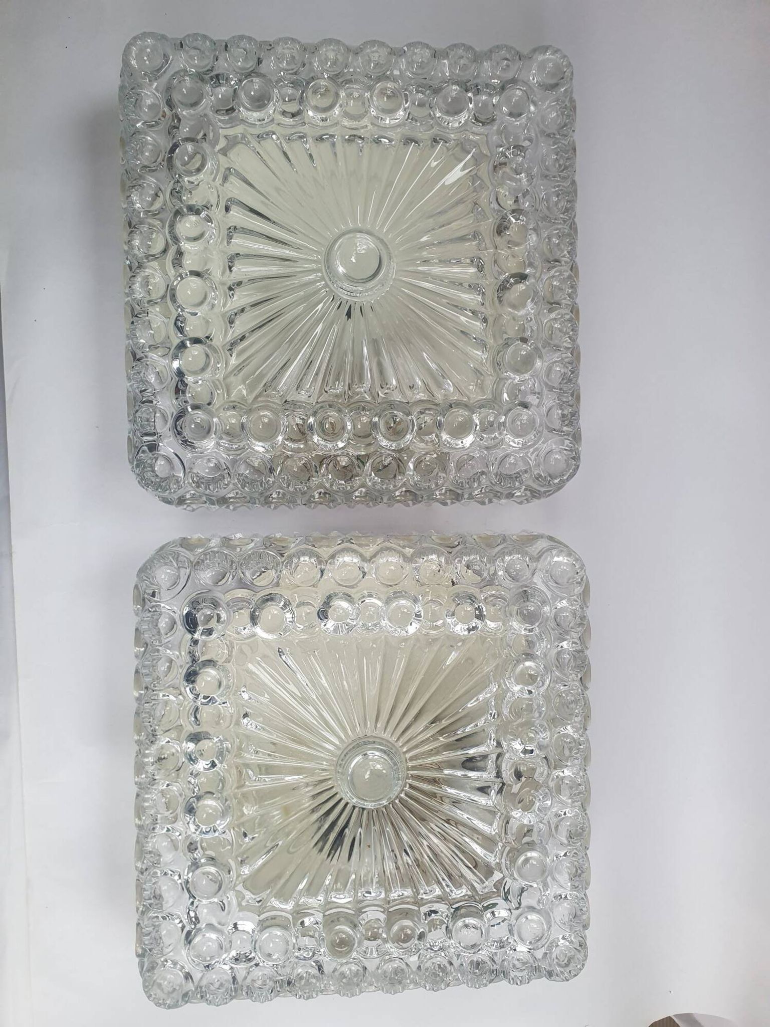 Pair of vintage 70s ceiling or wall lights