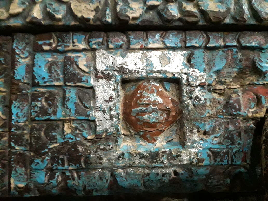 Indian door in old teak