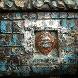 Indian door in old teak