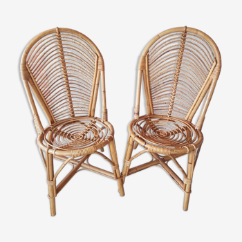 Pair of vintage rattan chairs