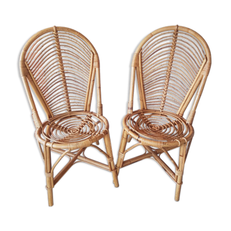 Pair of vintage rattan chairs