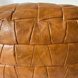 Patchwork leather pouf 70s