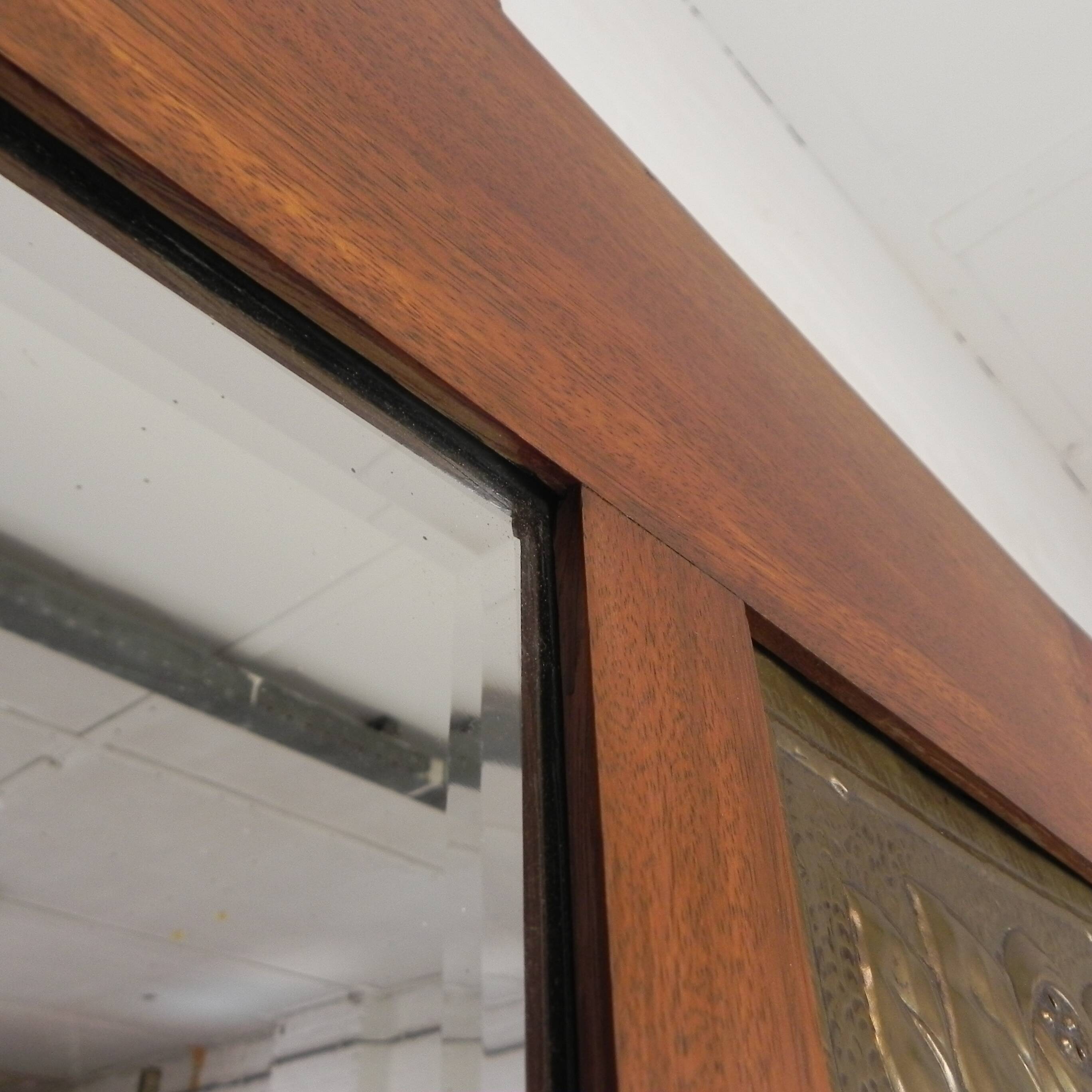 Standing Art Deco wall coat rack with mirrors and marble plates, 1930s