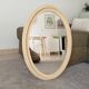 Miroir ovale vintage en bois patiné