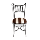 6 wrought iron chairs with deck chair fabric