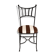 6 wrought iron chairs with deck chair fabric