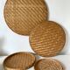 Round nesting trays in woven bamboo