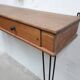 Console bois pieds métal 2 tiroirs