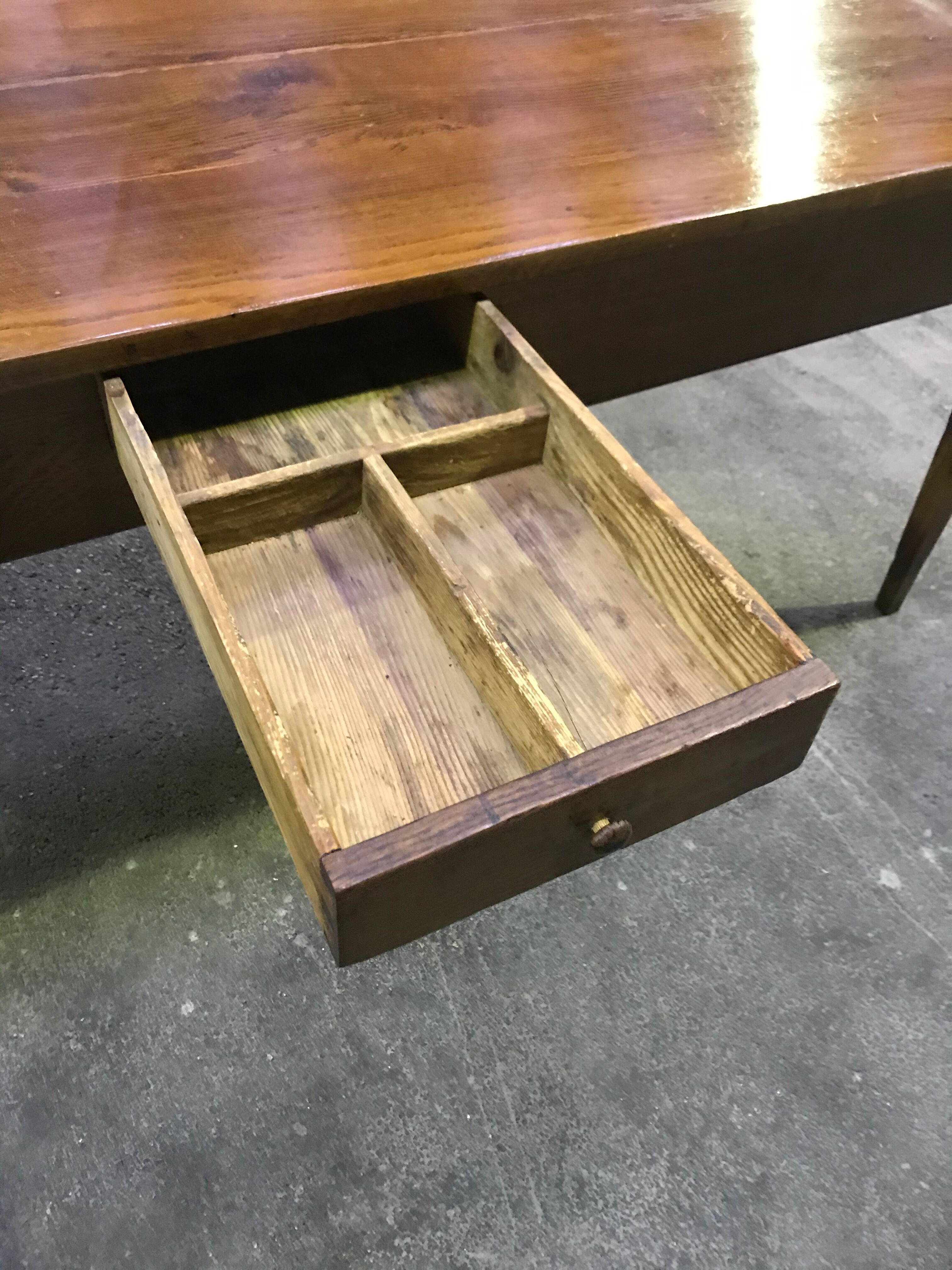Farm table in solid oak enhanced 19th