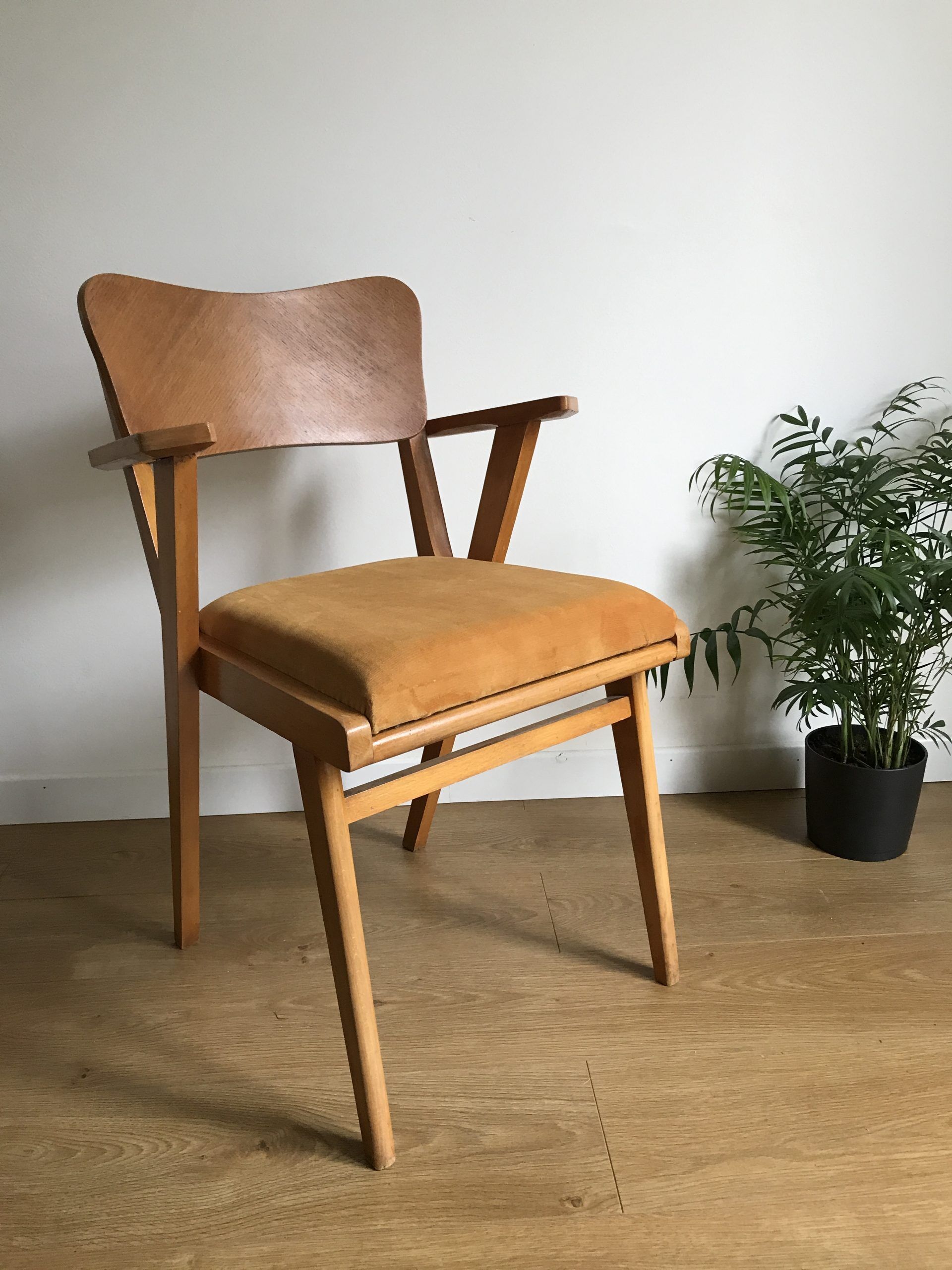 Bridge velvet curry armchair and compass feet