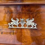 Biedermeier Cherry Wall Mirror with Brass Decor, South Germany, 1820s