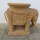Side table or end table "elephant" in rattan, wicker, 1960s 70s
