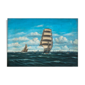 Painting "Sailing ship at sea".