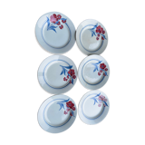 6 porcelain dessert plates from Gien pontoise