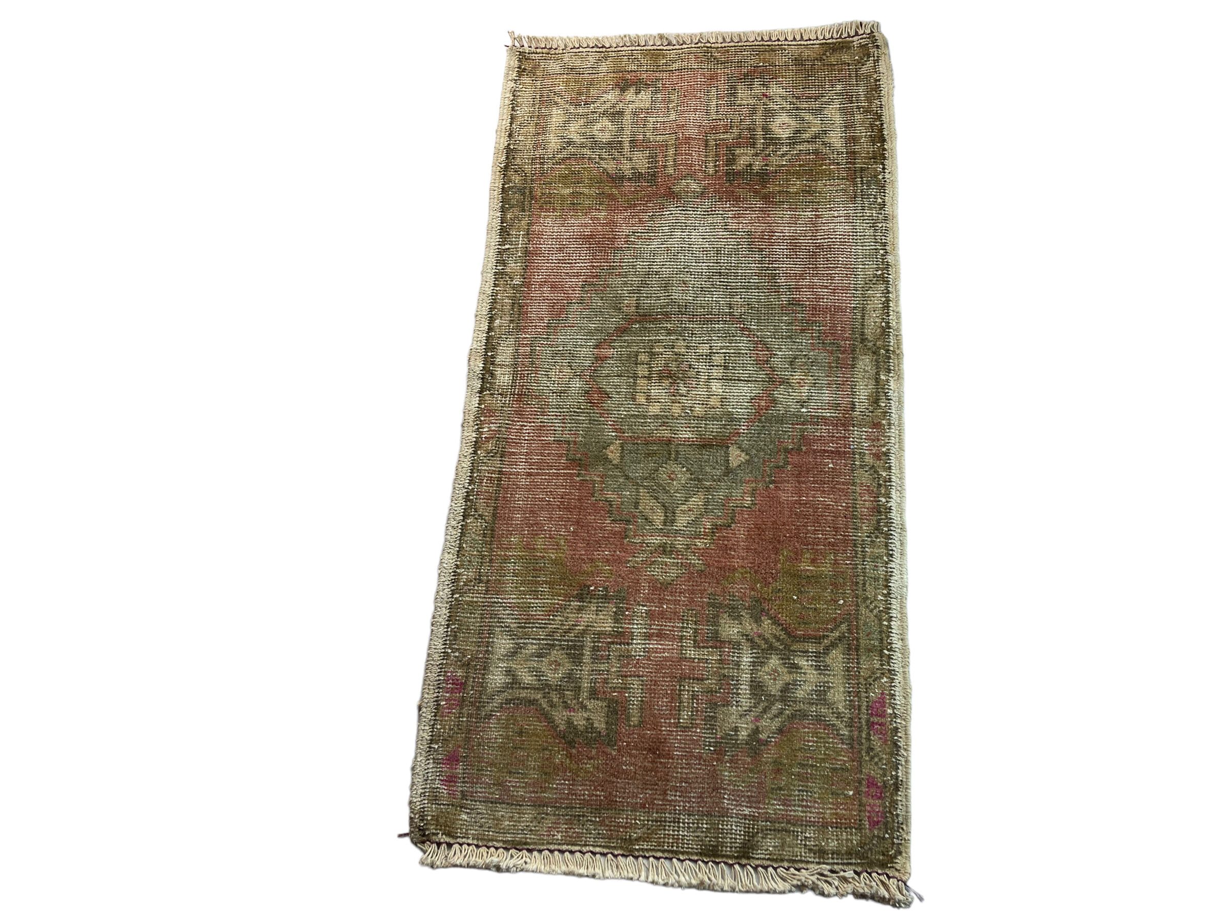 VINTAGE TURKISH PASTEL MINI RUG , 101 x 51 cm