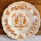 6 assiettes creuses Longchamp décor Moustier Olérys