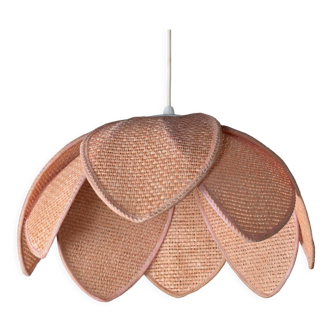 Suspension en rotin fleur