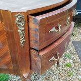 Commode ancienne marqueterie style louis xvi plateau marbre