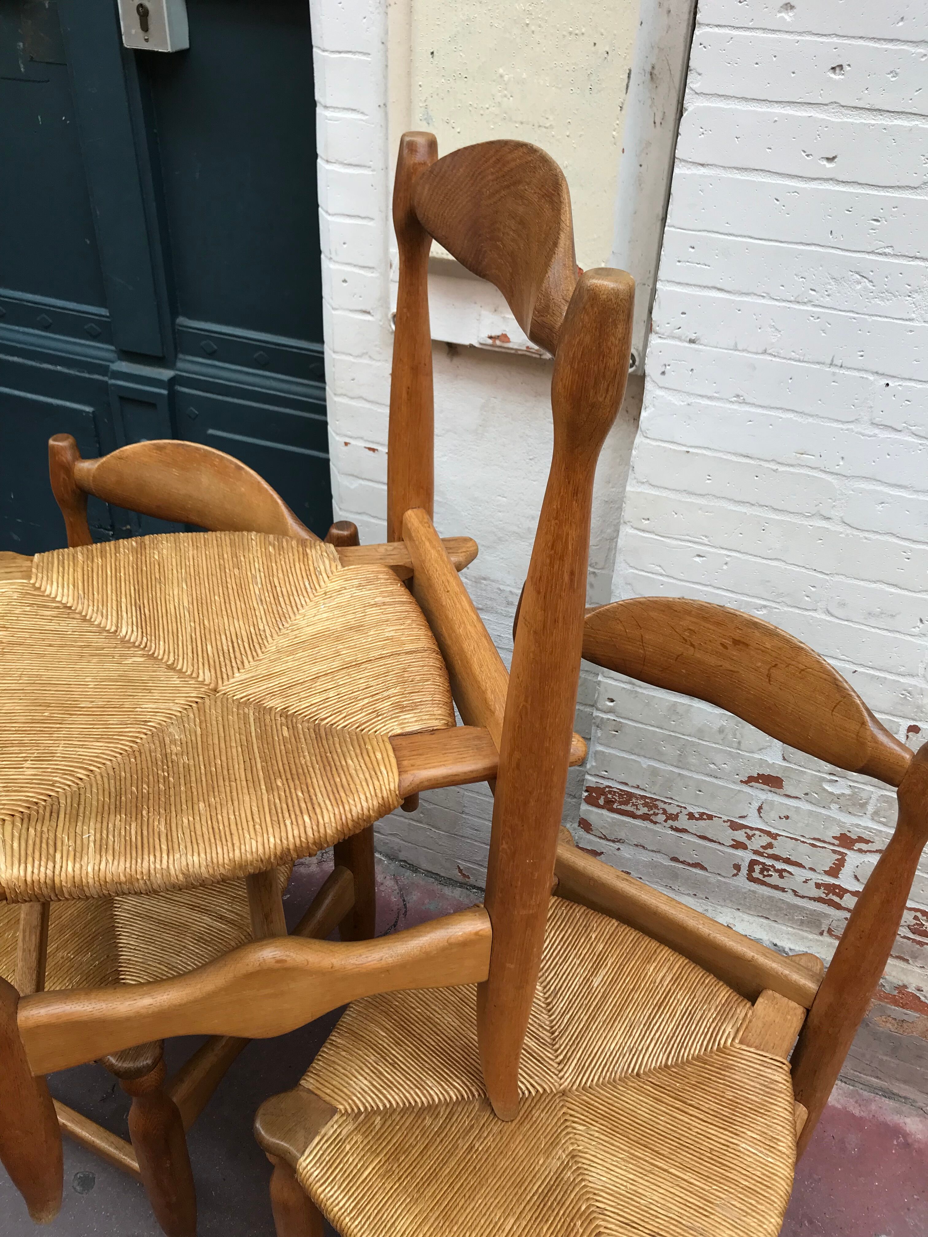 4 chairs by Guillerme & Chambron 1960