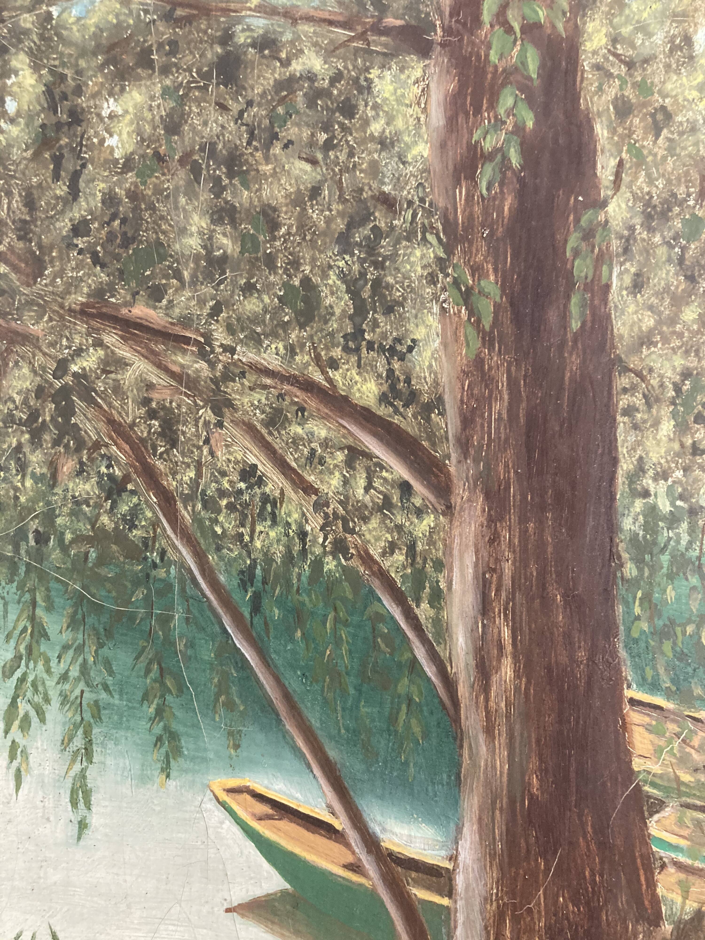 Landscape in oil on canvas signed