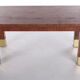 Table basse rectangulaire Harrison Van Horn raffia et laiton, 1970