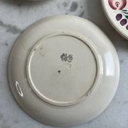 3 petites assiettes à dessert peint à la main Sarreguemines