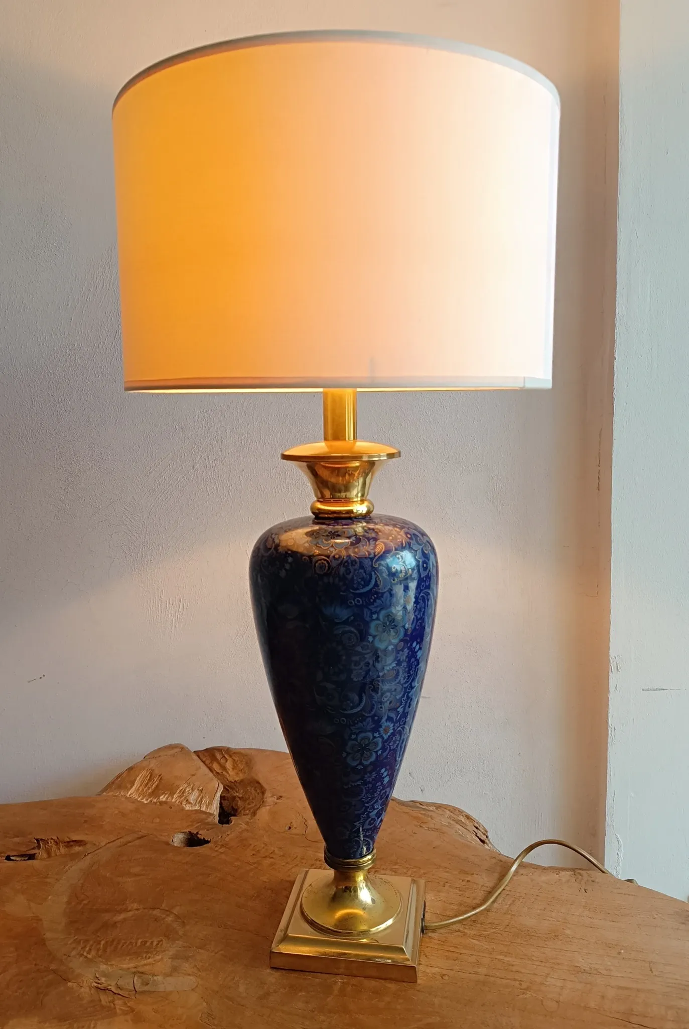 LE DAUPHIN lamp in vintage ceramic and brass