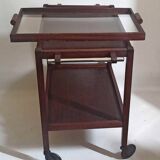 Rolling trolley with removable tray Mahogany 1930s