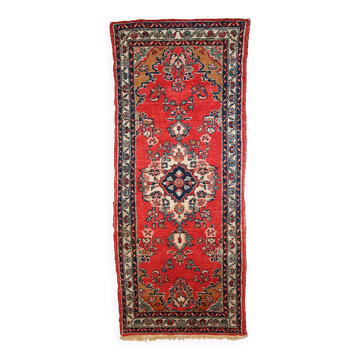 Tapis vintage fait main Hamadan persan 81cm x 194cm (années 1960)