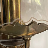 Pair of vintage brass and smoked glass wall lights